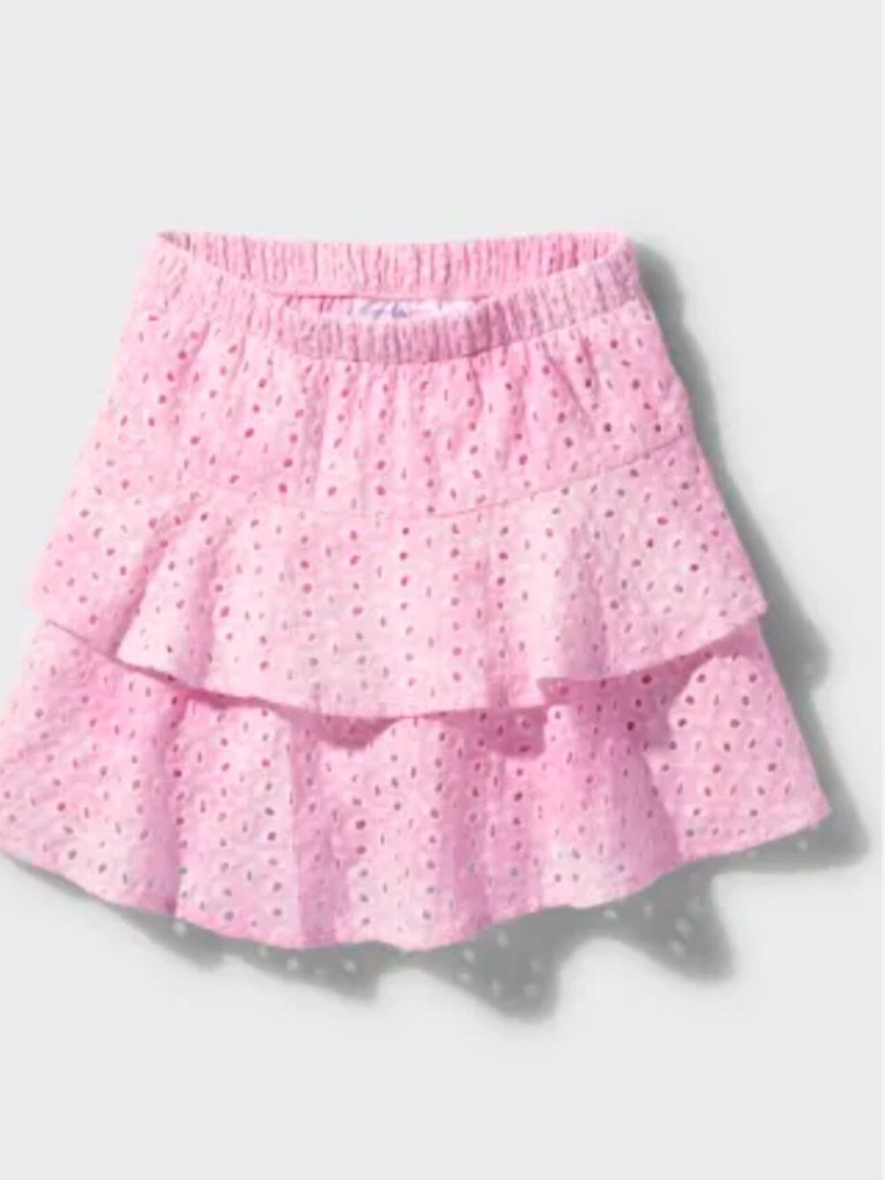Sugar & Jade Pink Eyelet Tiered Skirt – Tween Girls - Size L